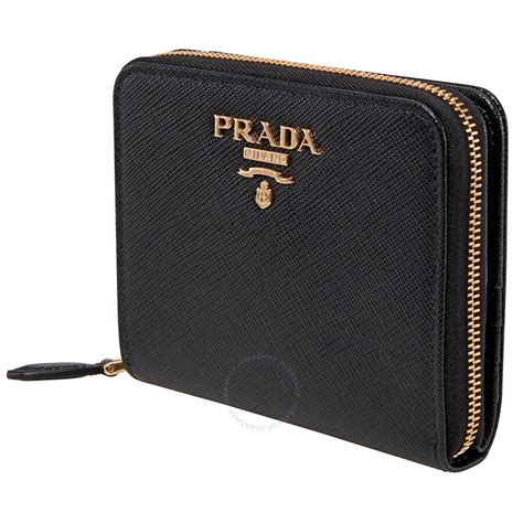 prada black small wallet|prada billfold wallet.